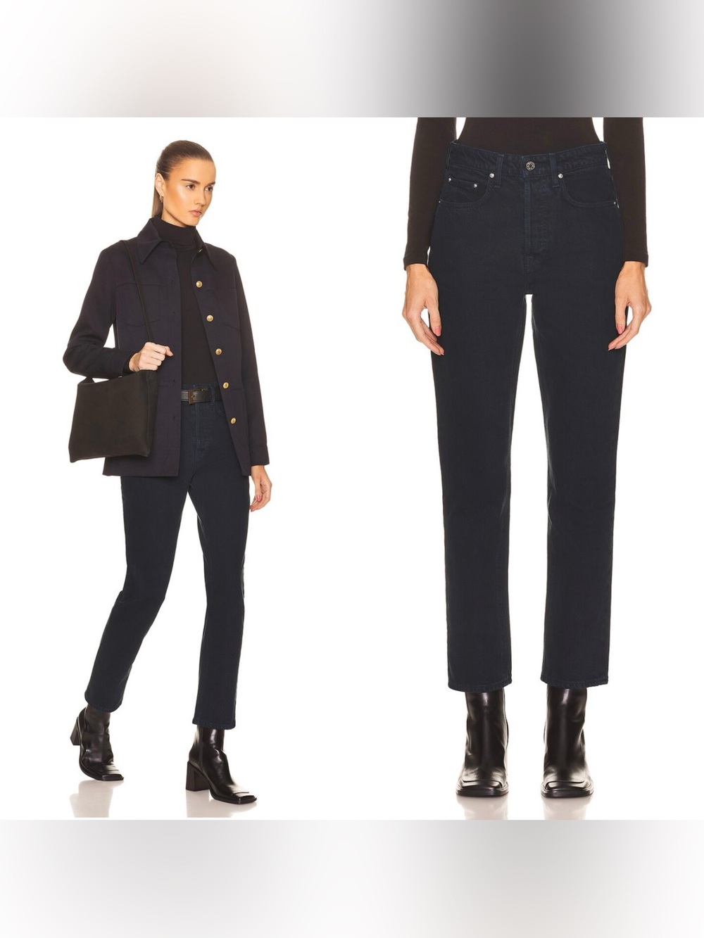 NWT GRLFRND Karolina High Rise Straight Crop in “Presidio” dark wash